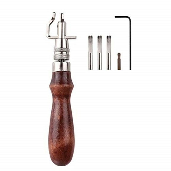NATEFEMIN Pro Leather Craft Groover Set, Includes Modeling Spoon, Adjustable Blade, Perfect for Detailed Edge Stitching