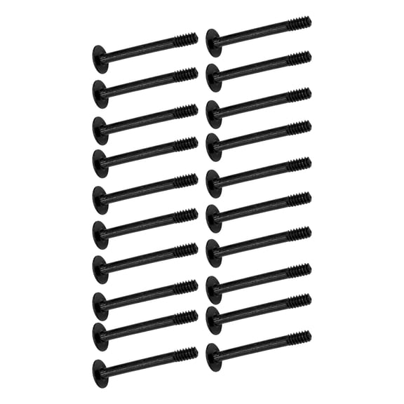 NATEFEMIN Quality Screws for PC Case and Radiator, 6#-32x30mm, 20PCS, Carbon Steel, Ideal for Video Card and Fan Setup