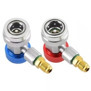 NATEFEMIN R134A Quick Connector Adapter Coupler 2PCS, Auto A/C Manifold Gauge Low/High HVAC