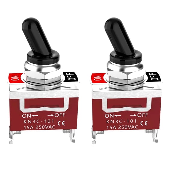 NATEFEMIN Reliable Toggle Switch 2 Pack 30A 12VDC IP65 for Heavy-Duty Applications Vehicles Boats Campers Auxiliary Systems Over