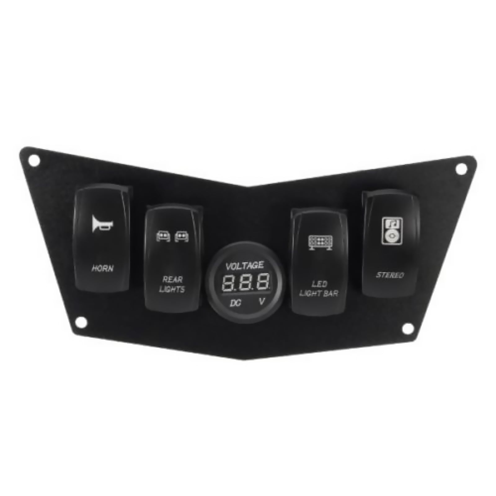 NATEFEMIN Rocker Switch Panel Blue LED 4 Gang 12V-24V Waterproof IP66 ...