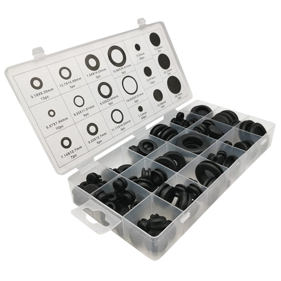 NATEFEMIN Rubber Grommet Kit 18 Size Rubber Cable Hole Plug for Holes, Electrical, Automotive, 125PCS