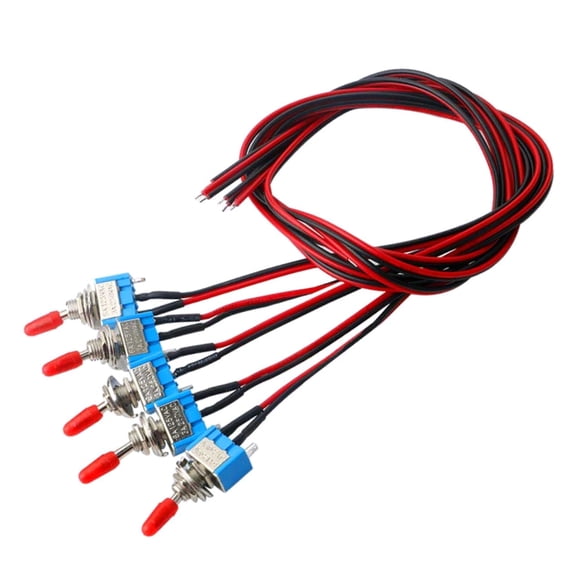 NATEFEMIN SPST Toggle Switch Pre Wired with 30cm Leads for Car Racing Truck Boat Marine Auto Electrical Systems 10 Pack