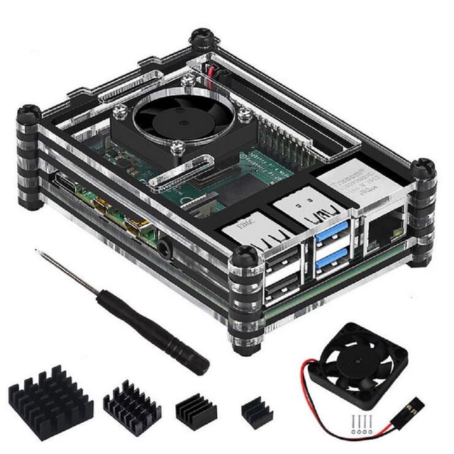 NATEFEMIN Safeguard for Raspberry Pi 4 Robust 9-Layer Acrylic Case ...