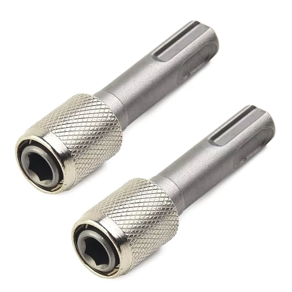NATEFEMIN Screwdriver Holder Drill Bit Converter SDS Socket Adapter, 2PCS Round Shank to Hex Shank Socket Adapters