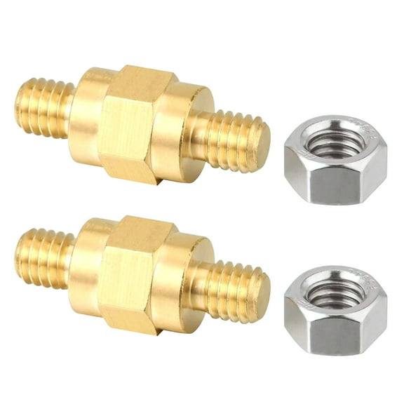 NATEFEMIN Side Mount Battery Connector Bolt 3/8-16 Brass Terminal Extender Easy Cable Adapter Corrosion Proof 2 Pieces