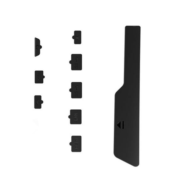 NATEFEMIN Slim Game Console Dust Protection Black Silicone Plugs 9 Piece Set High Quality Durable Soft Material for Ports Accessory