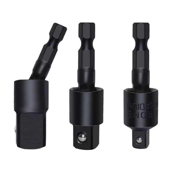NATEFEMIN Socket Adapter 360 Degree Rotation 1/4 3/8 1/2 Set Hex Shank CR-V Steel for Mechanics and DIY Projects