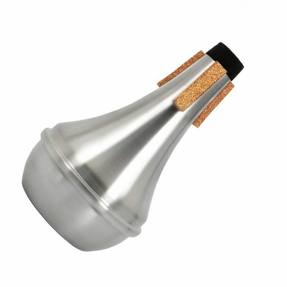 NATEFEMIN Spun Aluminum Trumpet Straight Mute Practice Reduces Sound Cork Lined All Registers Beginner Professional