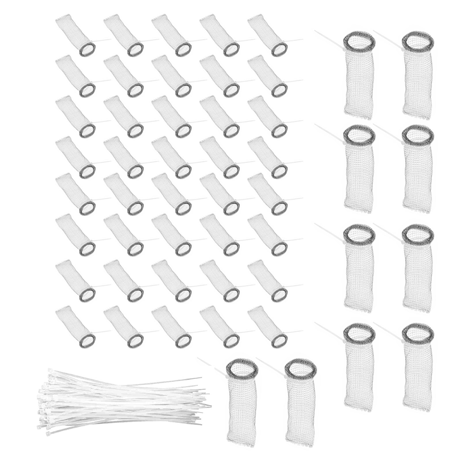 NATEFEMIN Stainless Steel Drain Hair Catcher 50 Pcs Washing Machine Hose Filter Universal Fit Easy To Use for Laundry Drains
