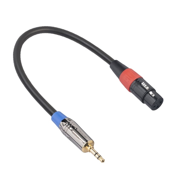 NATEFEMIN TRS to XLR Mic Cable 3.5mm to Female for Condenser Mics Shielded for Audio Durable Lead Phones PC Live Recording 30 cm