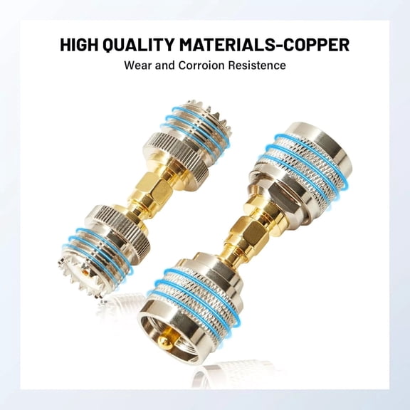 NATEFEMIN UHF SMA Coaxial Connector 50 Ohm Impedance For Ham Radio Handheld Terminal RF Interface Use