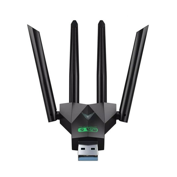 NATEFEMIN USB 3.0 WiFi Adapter 1300Mbps Dual Band 4 Antenna for Windows XP to 11 Driver Free Win 8/10/11 Gaming Streaming