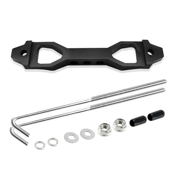 NATEFEMIN Universal Car Truck Battery Tie Down Black Aluminum Secure Stable J Hooks Corrosion Proof 9 17 Inch Long Lasting Kit