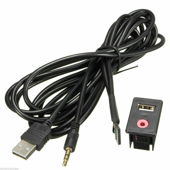NATEFEMIN Versatile Car Audio Solution - 3.5mm AUX & Charging USB Flush Mount Jack for All Dashboards