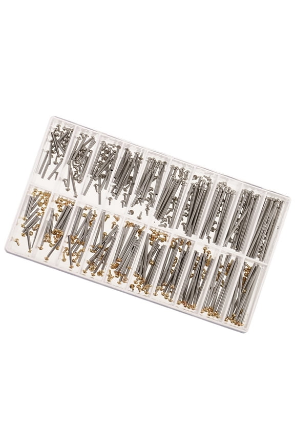 Watch Band Pin Kit Assorted Sizes 10-28mm 200 Pieces Gold Silver Stainless Steel Professional Watch Repair Tools Included