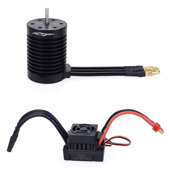 NATEFEMIN Waterproof F540 4370KV Brushless Motor with 60A ESC Electric Speed Controller Combo Set for 1/10 RC Car Truck
