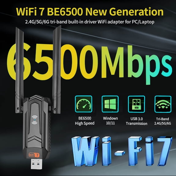 NATEFEMIN WiFi 7 USB Adapter 802.11ax 802.11be Protocol Support For PC High Speed Network Multi Device Application