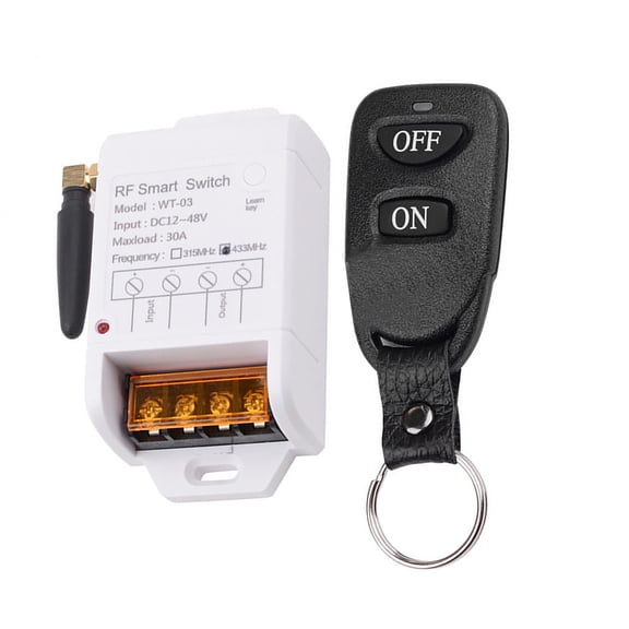 NATEFEMIN Wireless Remote Control Switch 30A Relay RF Remote Control Switches for Motor Pump