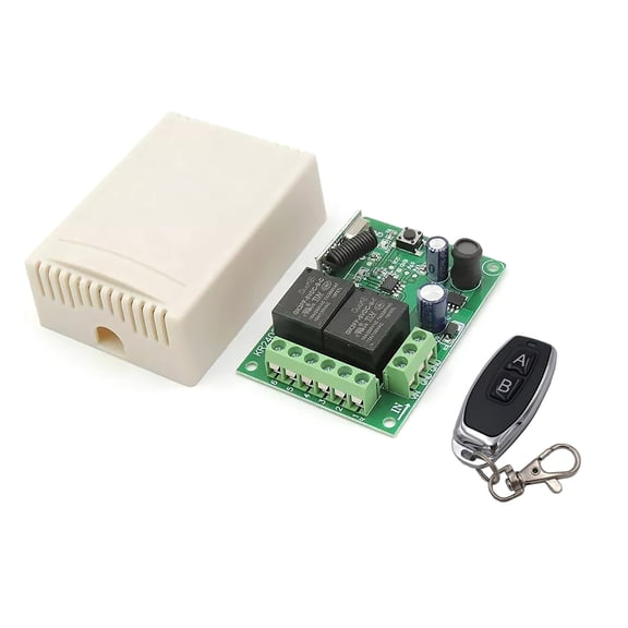 NATEFEMIN Wireless Secure Transmitter and Receiver DC 6V 12V 24V 2CH Wireless RF Remote Control Switch for Led Light Door