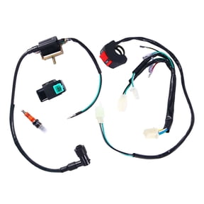 NATEFEMIN Wiring Loom and Harness CDI Coil Spark Plug Kill Switch for 110cc 125cc 140cc Pit Bike ATV Quad