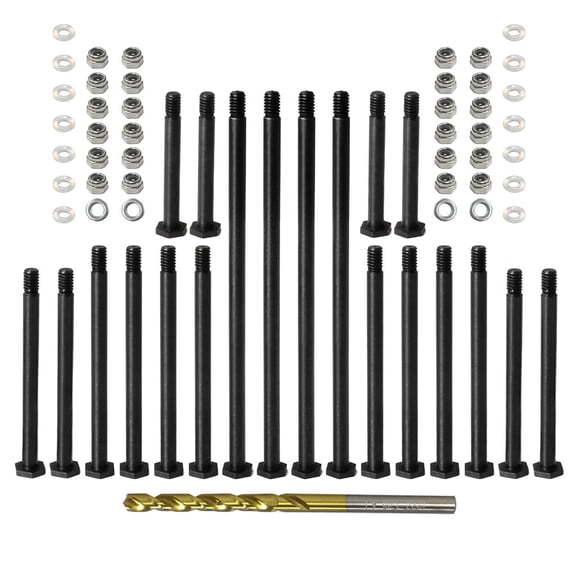 NATEFEMIN X-Maxx XRT 45# Steel Suspension Pins Front Rear Set with Lock Nuts Drill Washers and O-Rings for Traxxas