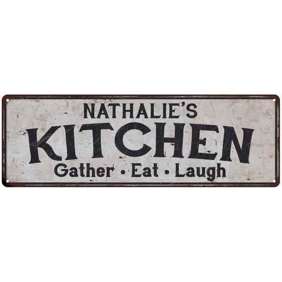 NATHALIE's Kitchen Rustic Chic Decor Gift 6x18 Sign 106180051919