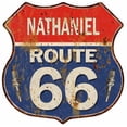 thumbnail image 1 of NATHANIEL Route 66 Sign Shield Metal Gift Man Cave Gift 211110002496, 1 of 1