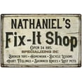 thumbnail image 1 of NATHANIEL'S Fix-It Shop Sign Grandpa Dad Wall Décor 8 x 12 Matte Finish Metal 108120006209, 1 of 1