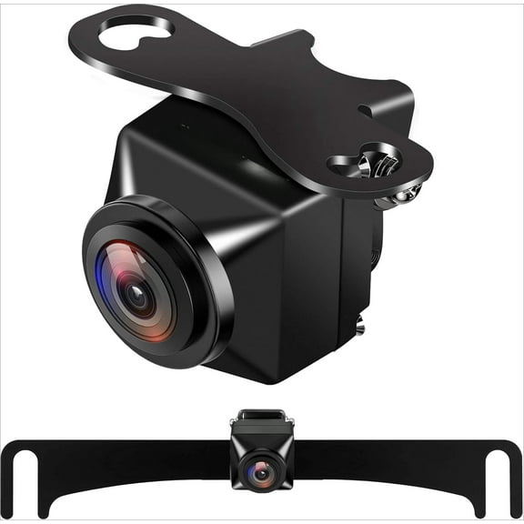 NATIKA Backup/Front View Camera: No Distorted Affect Starlight Night Vision HD Waterproof 720P AHD and TVI Hitch Backup/Reverse/Rear View Camera License Plate for Cars Pickup Trucks SUV RV Van