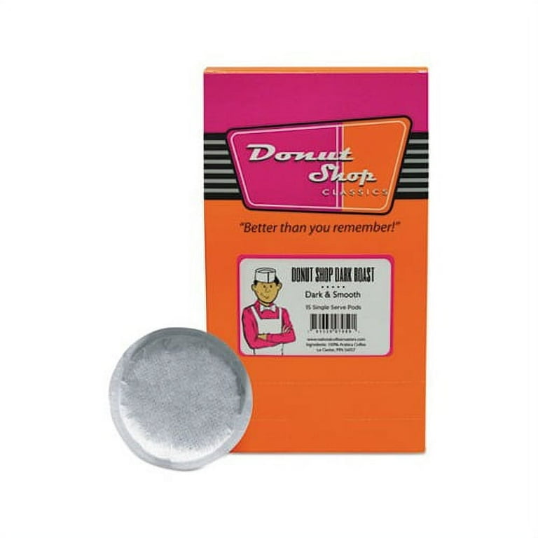 Donut Shop Coffee Pods, Dark Roast, 15/Box Donut Shop Coffee Pods, Dark Roast, 15/Box