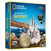 NATIONAL GEOGRAPHIC Break Open 5 Geodes - Geology Science Kit for Unisex Children