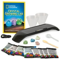 NATIONAL GEOGRAPHIC Crystal Growing Science Kit - Grow 4 Vibrant Colored Crystals with Light-Up Display Stand