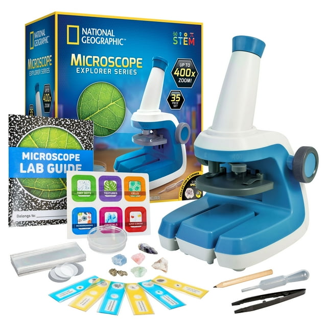 NATIONAL GEOGRAPHIC Kids Microscope with Lab Kit - Up to 400x Zoom ...