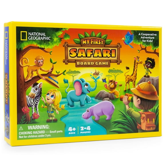 NATIONAL GEOGRAPHIC My First Safari Board Game for Kids 4-6  Animal Game for Kids & Adults, Cooperative Fun Perfect for Family Game Night, Kids Board Games, Games for Family Night