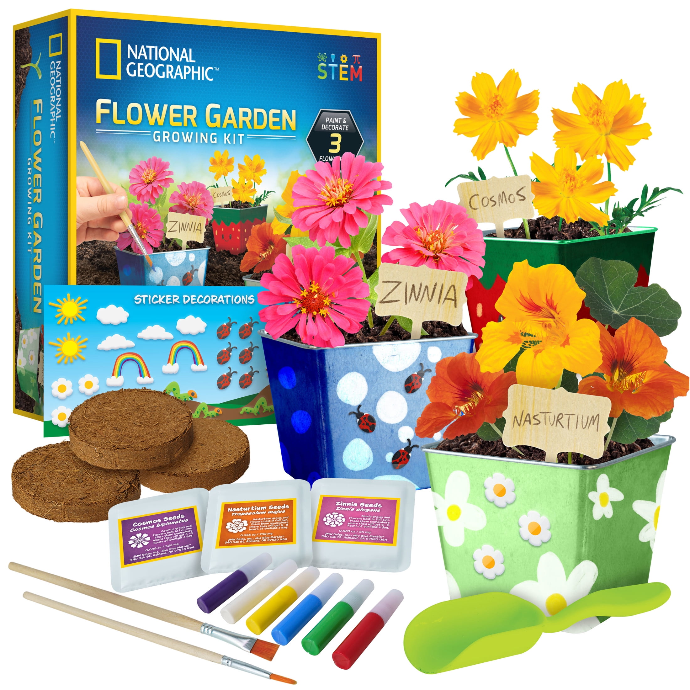 NATIONAL GEOGRAPHIC Flower Growing Gardening Kit for Unisex Children and Teens (6 to 12 Years)