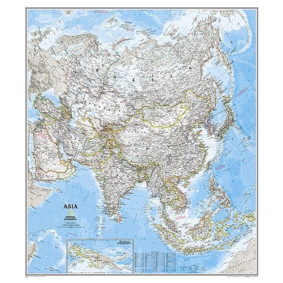 National Geographic Asia Wall Map, 34" Width, 38" Length