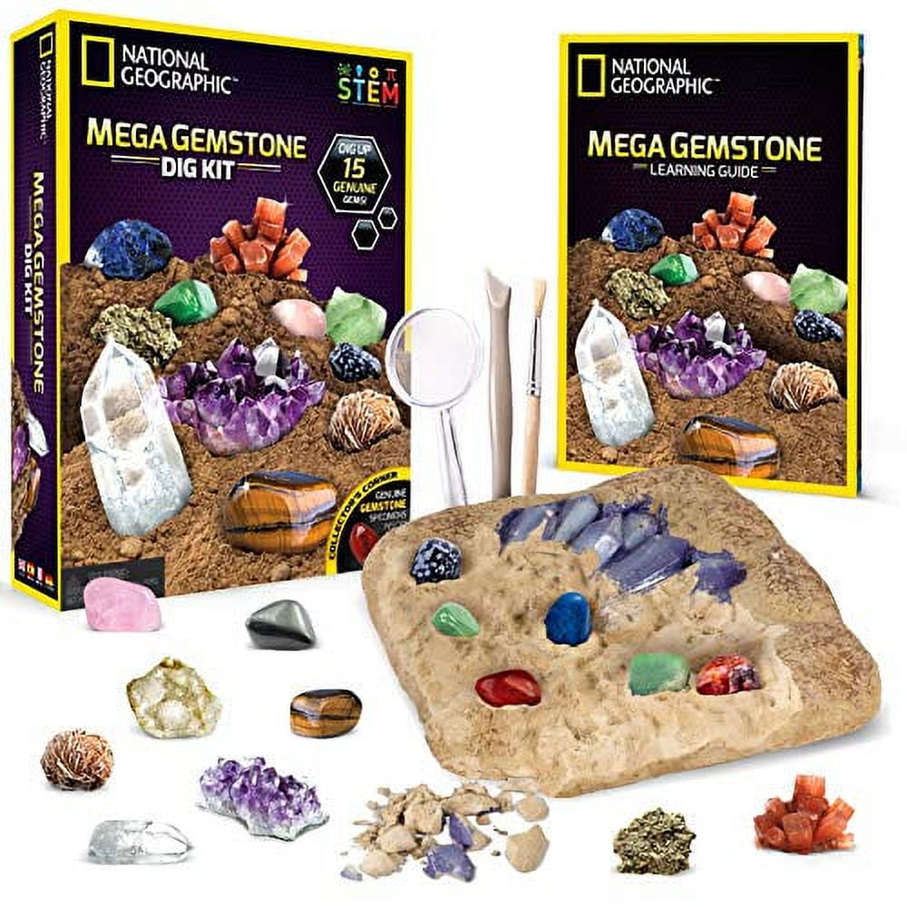 NATIONAL GEOGRAPHIC Mega Gemstone Dig Kit Dig Up 15 Real Gems