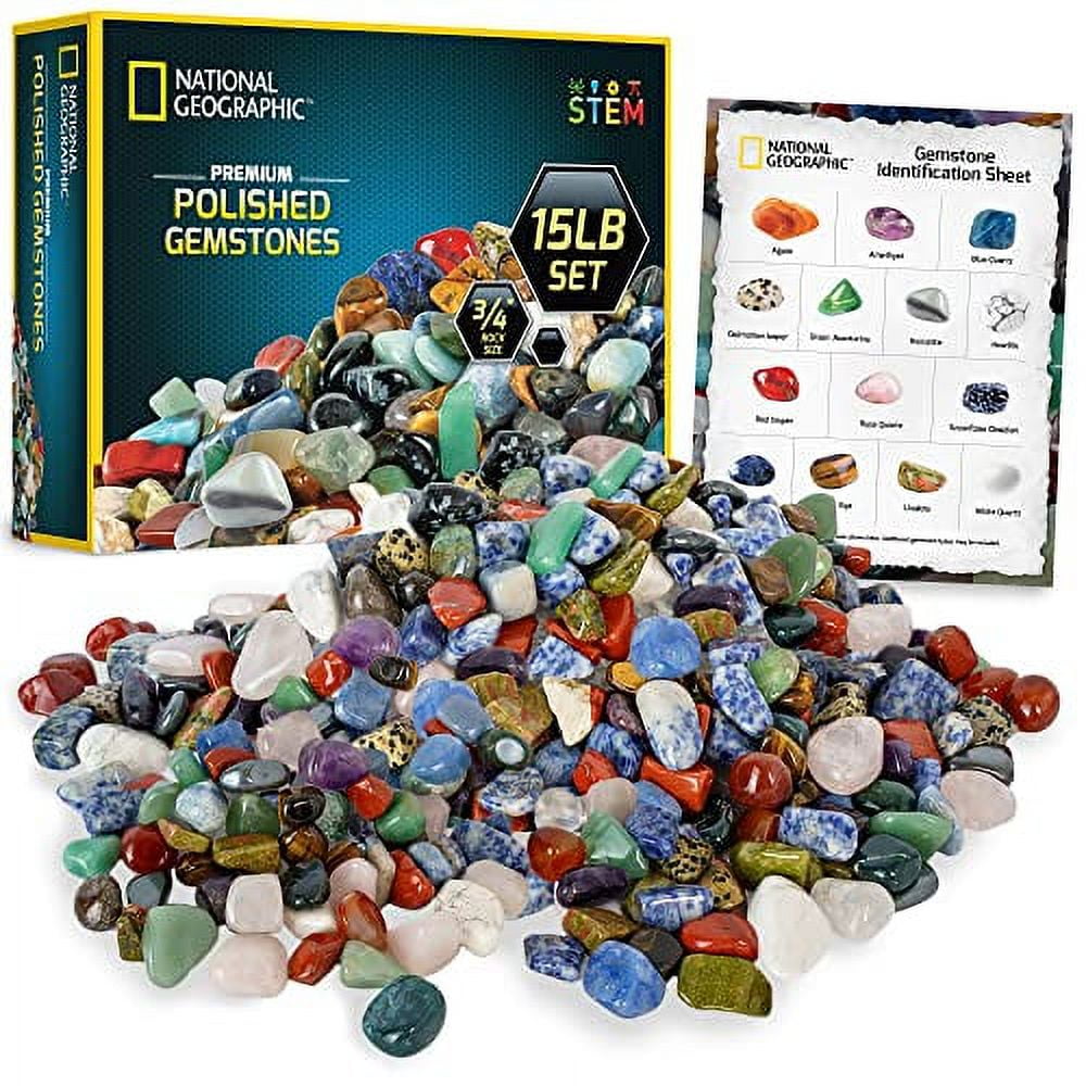 National Geographic 15lb Multicolor Polished Gemstones and Crystals Kit