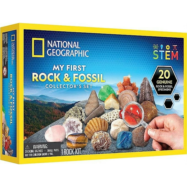 national geographic geology bundle - 3 rock, fossil and crystal kits, grow  crystals, start a rock, mineral, & fossil collection, & dig up 15 real  gemstones, great stem science kit 