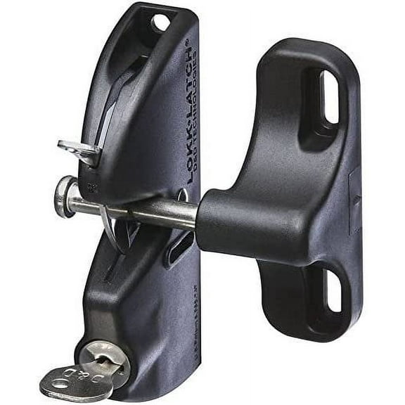 National Hardware Auto Gate Latch - Locking - 4-9-16in, Black