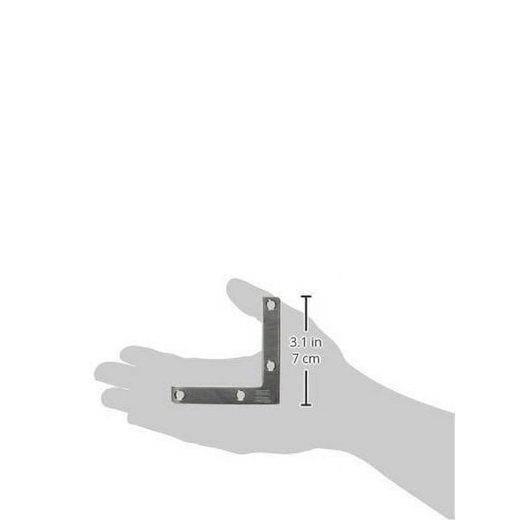 National Hardware Flat Corner Brace 3 x 1/2 In Stainless Steel - Silver - Pack of 1