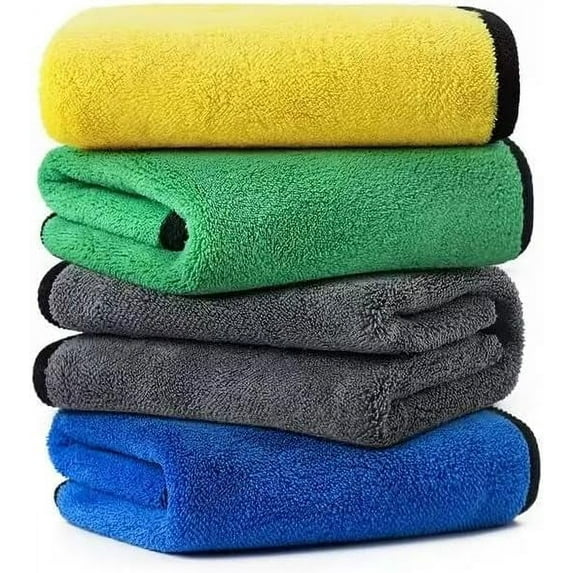 NATIONAL STANDARD Professional Grade Premium Microfiber Towels, (12 Inch x 12 Inch) - Safe for Car Wash, Home Cleaning & Pet Drying Cloths (Purple/Grey, 60)