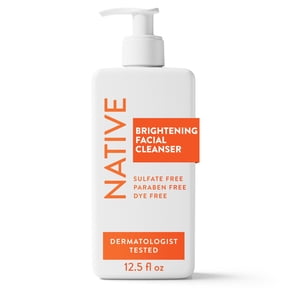 Native Brightening Face Wash, for Normal Combination Skin, Sulfate Free, with Niacinamide and Vitamin C, 12.5 fl oz