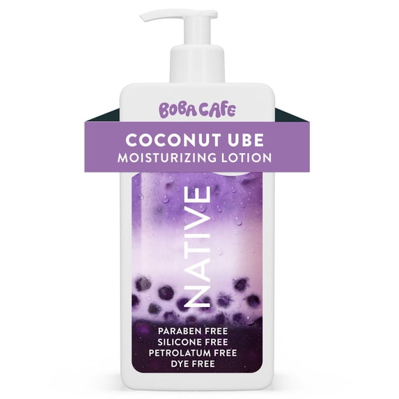 Native Moisturizing Body Lotion, Limited Edition Coconut Ube, Silicone Free for Women and Men, Boba Café, 16.5 oz