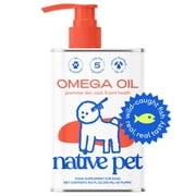 Native Pet Omega 3 Fish Oil with Wild Alaskan Salmon Oil Supplement for Dogs, Promotes Skin, Coat, & Joint Health, 10 fl oz