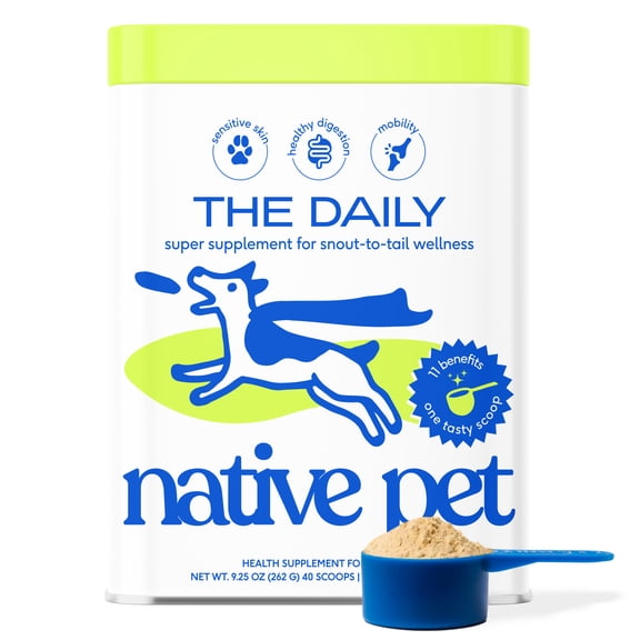Native Pet The Daily 11-in-1 Dog Supplement for Overall Wellness with Vitamins, Glucosamine & Collagen, 9.25oz
