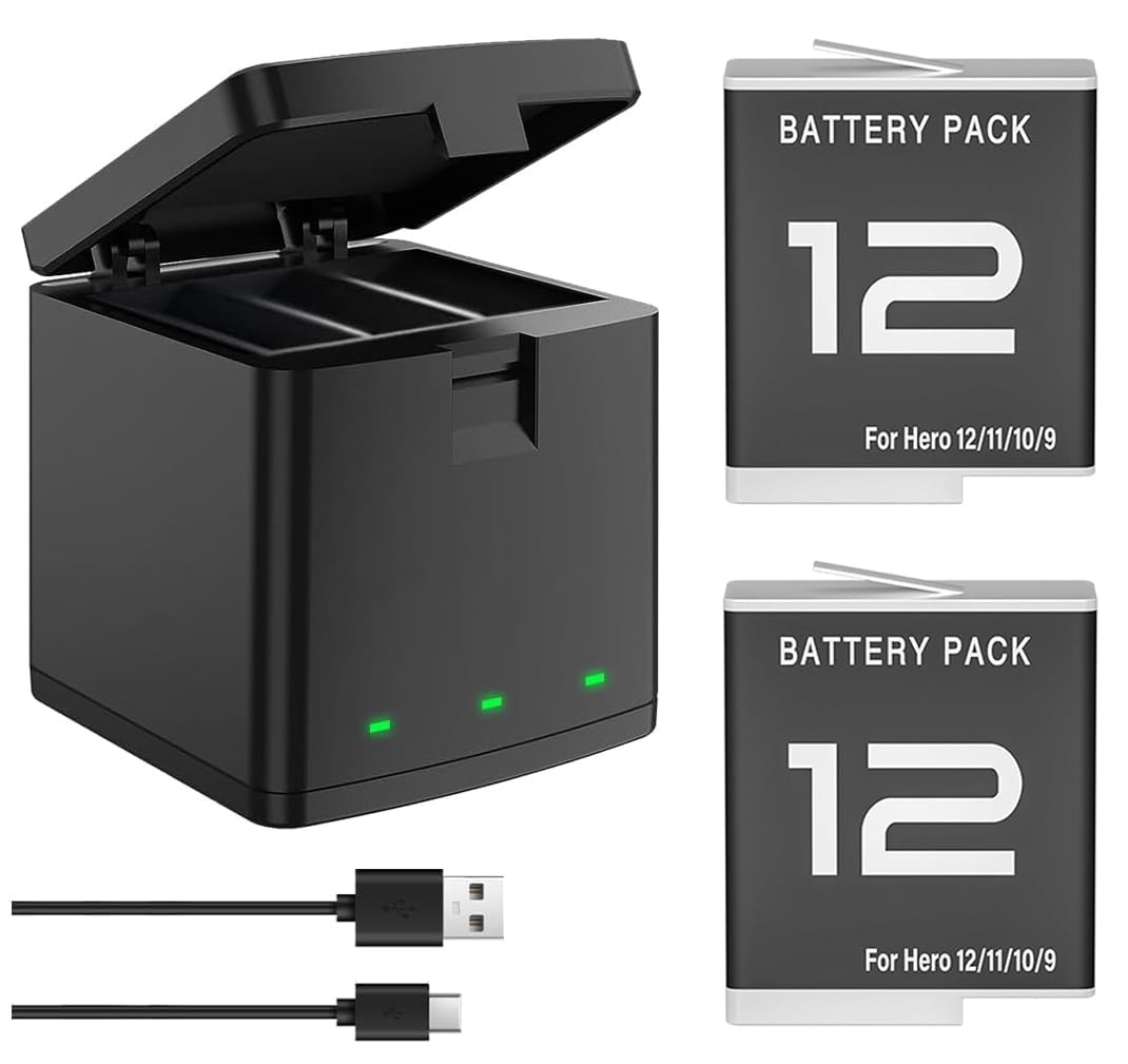 NATNO 2 Pack Batteries for GoPro Hero 12 Black, Hero 11