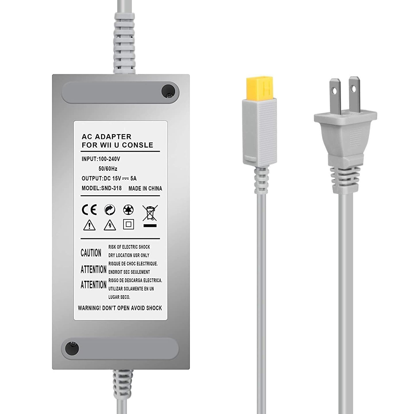 NATNO USB Type Game Console Charger AC Adapter for Nintendo Wii U