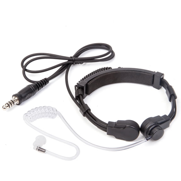NATO Plug Headset Microphone Telescopic Heavy Duty Tactical Throat Vibration Mic Headphone for Radio